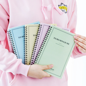 螺旋装订笔记本学校用品文具聚氯乙烯定制标志记事本A6定制彩色ZJ-LE71 A4 A5 80张 - Product Image 1
