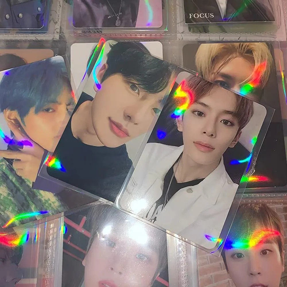 100 Soft Double Clear Holographic Sleeves Comic Card Hologram Card Sleeves Game Card holder Penny Sleeves