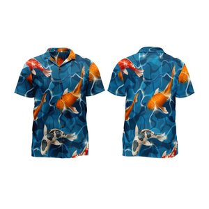 2023 yeni tasarım özel dijital baskılı artı boyutu üzerinde unisex Spandex/Polyester düğmeler up plaj tatil hawaiian gömlek erkekler için - Product Image 1