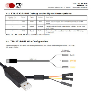 1.8m USB a TTL cavo adattatore seriale 3.3V USB a TTL-232R-RPI cavo seriale UART TX RX segnale 3 Pin per Windows Linux