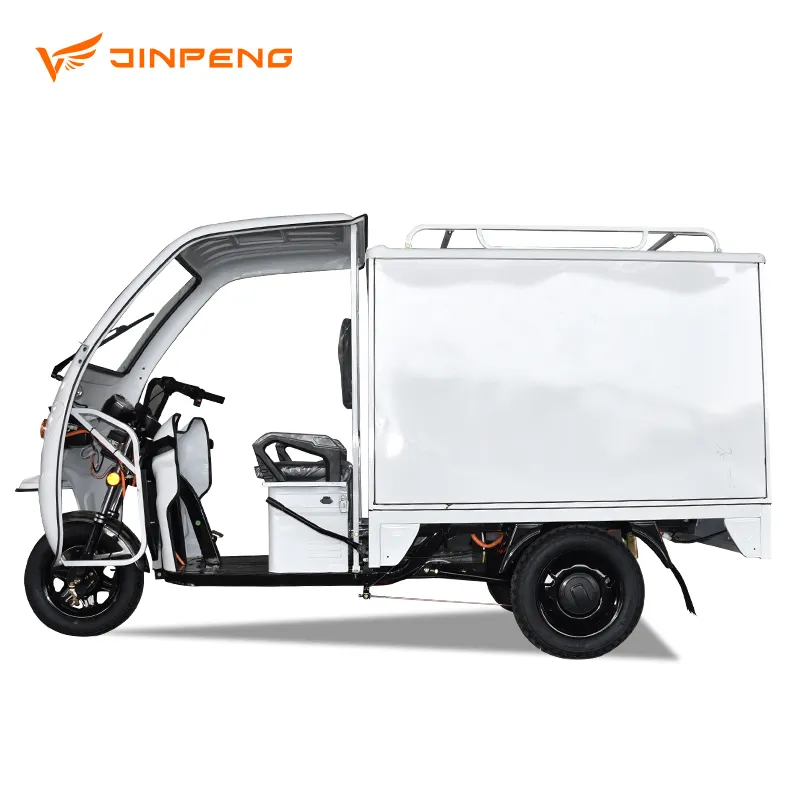 JINPENG XT150 الكهربائية دراجة ثلاثية العجلات للتسليم صريحة سكوتر كهربائي استخدام البضائع تسليط المغطاة 60V 72V 1000W 1200W
