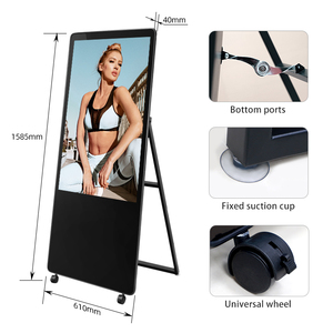 HUSHIDA-señalización portátil de 43 pulgadas, pantalla lcd con rueda, para red android inteligente, publicidad digital - Product Image 4