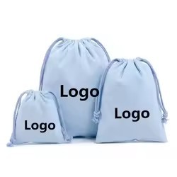 Reusable Personalized Custom Pattern Birthday Gift Present Dust Bag Cotton Canvas Drawstring Bag <strong>with</strong> Double Draw <strong>Strings</strong> - Product Image 6