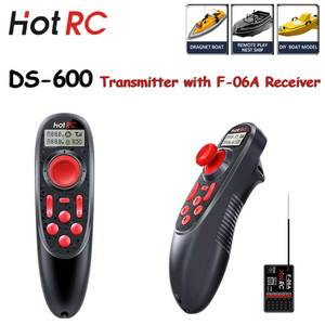 HOTRC DS-600 6CH 2,4 ГГц радиосистема передатчик DS600 пульт дистанционного управления с F-06A PWM-приемником для радиоуправляемой лодки корабль DIY модель - Product Image 2