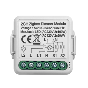 <strong>Zigbee</strong> 2 Gang Dimmer Module DIY Wireless <strong>Zigbee</strong> Smart Home <strong>Zigbee</strong> Led Dimmer Tuya Gateway - Product Image 1