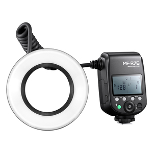 Godox MF-R76C makro LED Ring flaş Speedlite 76Ws tam güç yanıp söner Canon için güç oranının çift flaş tüpleri güç ayarı