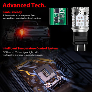 G2 beyaz sarı zikzaklı Switchback can can led ışık hata T20 7440 3156 28W çift renkli Drl dönüş sinyal ışığı kiti 3157 led ampul - Product Image 3