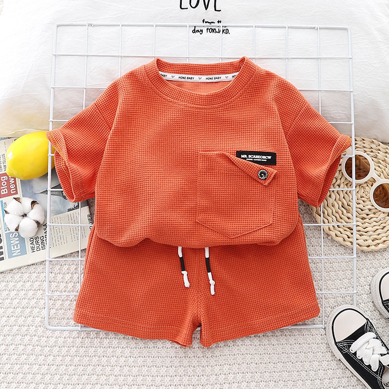 Manches courtes orange-rouge
