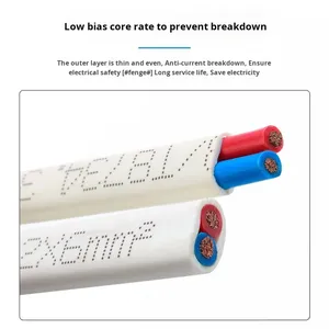 Saf bakır düz kılıflı tel RVVB 2 çekirdek 0.3-1.5 kare ev güç yumuşak kablo ile PVC yalıtım - Product Image 4