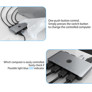 OEM 4端口usb开关选择器kvm开关用于鼠标键盘打印共享计算机KVM开关