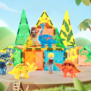 Desafía a los niños de muchas maneras Dinosaurio Animal Bosque detalle mágico cavar diferentes formas de bloques de construcción Bloques de construcción - Product Image 2