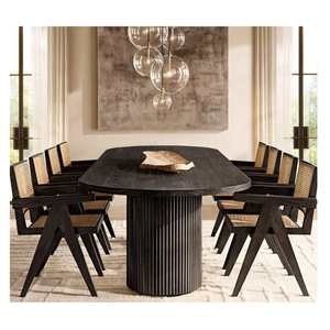 Juego de muebles de interior de alta gama, muebles para el hogar, juego de comedor de madera maciza, mesa de comedor rectangular moderna - Product Image 2