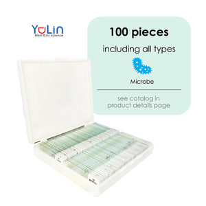 Toboganes de microscopio para niños y adultos, con cubiertas, para laboratorio médico, nivel de escuela media, 100 Uds. - Product Image 1