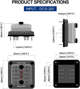 10ウェイDC 12 ~ 32Vブレード海洋ヒューズボックスホルダーヒューズブロックヒューズ端子付きLED警告灯保護カバー自動車用 - Product Image 6