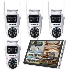 Sistema di telecamere di sicurezza wireless a doppio schermo a 4MPDual lente Wifi Ptz con rete wireless Nvr Kit Kit per telecamere Wifi per la casa - Product Image 1