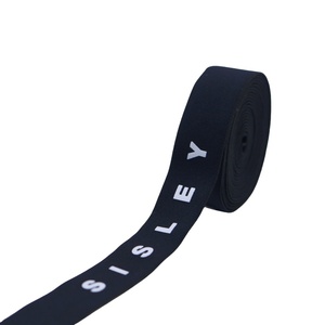 Cinta de poliéster de diseñador con logotipo personalizado, banda elástica de punto de alta elasticidad, pretina de costura elástica pesada para prendas de vestir - Product Image 4