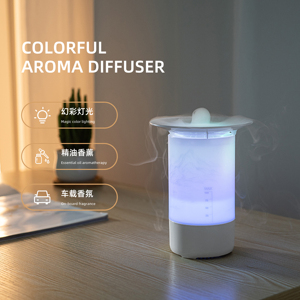 Özelleştirilmiş dağ filigran nemlendirici LED 7 renk degrade ışık bulut Mist Aromatherapist için taşınabilir hava nemlendirici ev - Product Image 5
