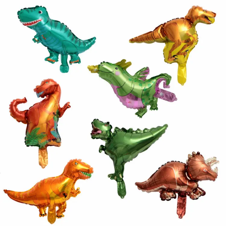 Mini Cartoon dinosaur aluminum foil balloon Birthday Party Decorations triceratops Kids Toy Animal Dinosaur Foil Balloon