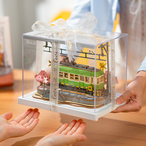 Robotime Rolife DIY套装礼品套装制造商供应商TGS02樱花之旅模型套装益智玩具3D木制拼图 - Product Image 5