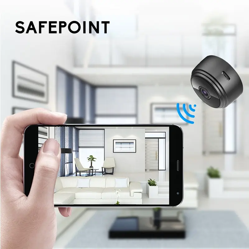 كاميرا SAFEPOINT HSC004 لاسلكية محمولة عالية الجودة لأمن المنزل للرؤية الليلية A9 واي فاي صغيرة
