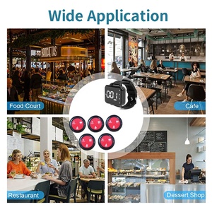Kablosuz restoran masa çağrı sistemi, müşteri görevlisi almak için garson arayan, paketi 1 izle ve 5 masa düğmeleri - Product Image 2