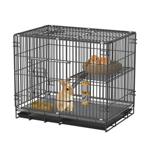Cage pour animaux de compagnie pliable en fer, moderne, à bas prix, facile à nettoyer, pour lapins et chats, transport intérieur/extérieur, renforcée - Product Image 1