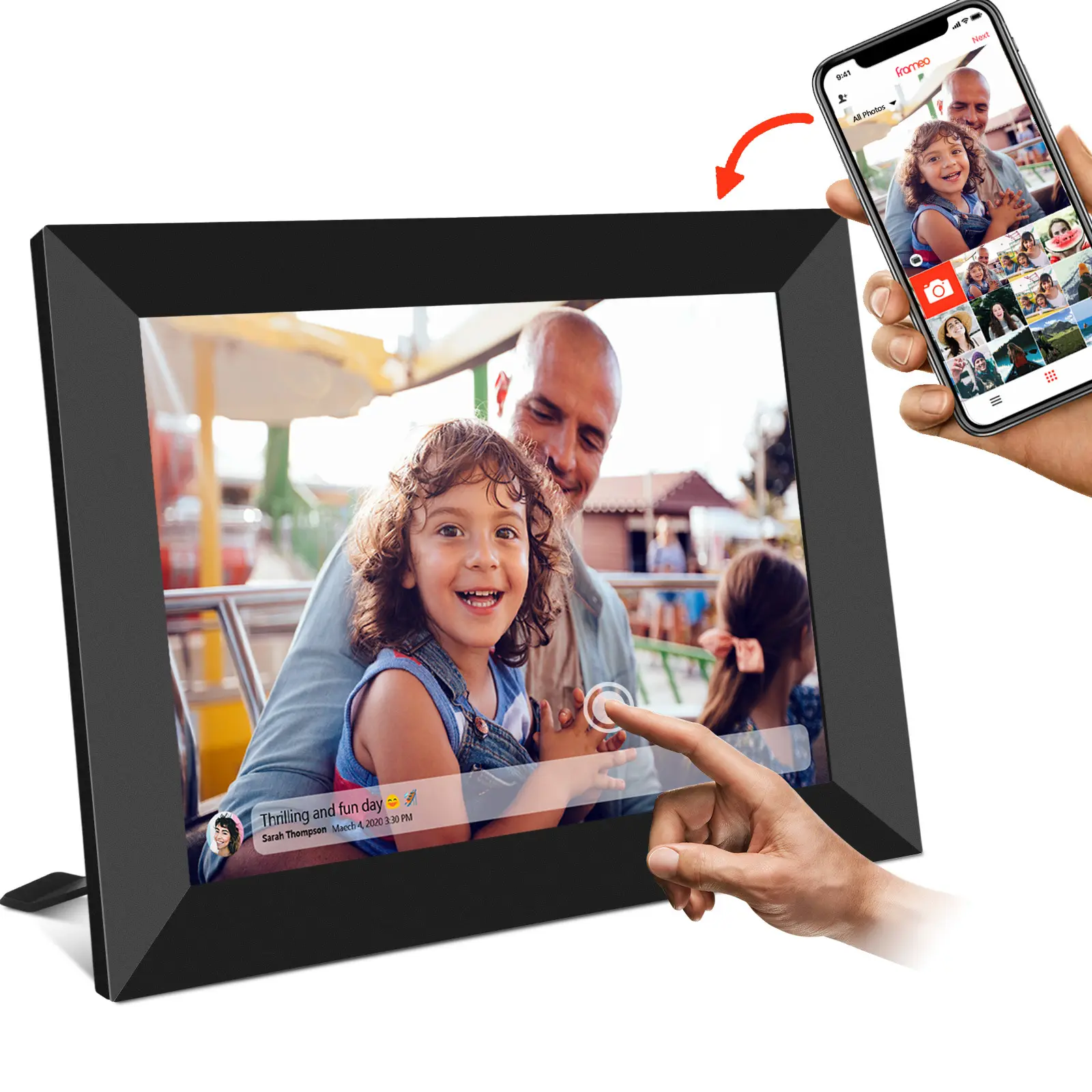 Personalizado hogar electrónico foto WIFI álbum de fotos LCD pantalla táctil marco Digital pantalla LCD