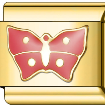 1753-all gold pink butterfly