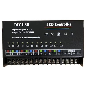 720 Вт 12-way DIY Одноцветный цветной светодиодный световой модуль, световая панель, программируемый контроллер, светодиодный контроллер - Product Image 1