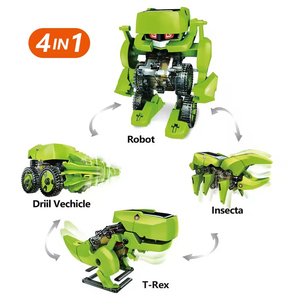 Samtoycn 4 In 1 DIYエネルギー駆動ソーラーシステムおもちゃ変形恐竜ロボットソーラーロボット科学STEM子供用ソーラーおもちゃ - Product Image 3