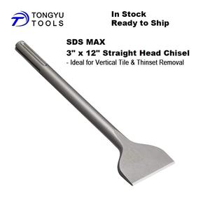 SDS Max 3" X 12" <strong>Tile</strong> <strong>Removal</strong> <strong>Chisel</strong> Bit, Angled <strong>Crank</strong> Wide Head Scapping Tool for Floor Wall <strong>Removal</strong> Concrete Demolition Work - Product Image 6