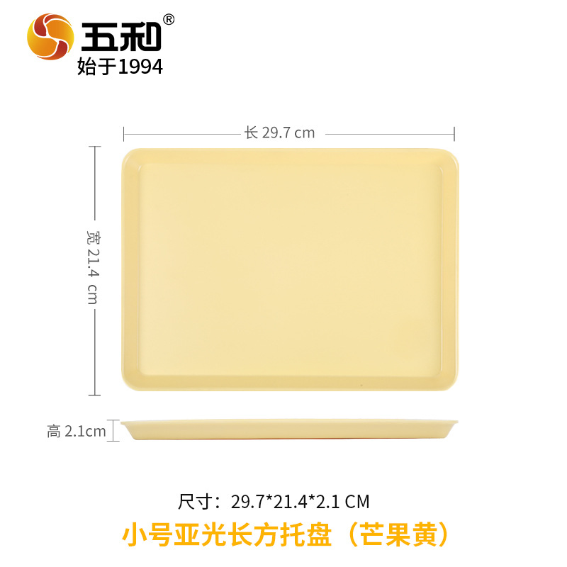 Small matte rectangular tray 4036C (mango yellow)