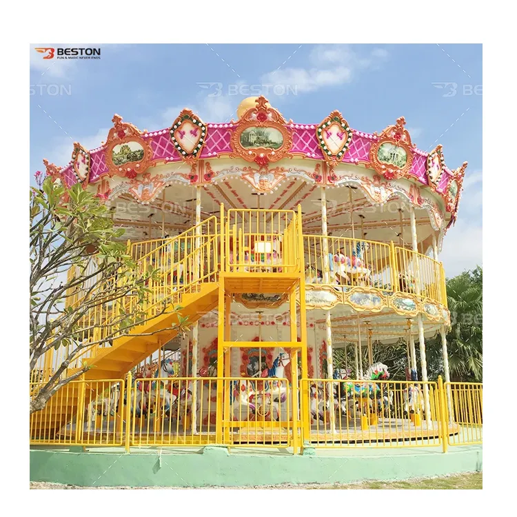 Le meilleur carrousel de jardin à double pont pour les enfants de Beston Factory