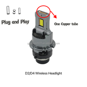 D2S D4S 1:1 LED far HID kiti yüksek güç Xenon LED ampul güçlendirme kablosuz otomatik lamba fişi oyna Canbus LED yeni durum - Product Image 4