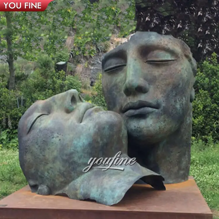 Urban Artist Igor Mitoraj Bronze Sculpture Antique Brass Face Statue