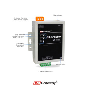LM BACnet Router 101-B con BBMD per l'automazione degli edifici, BACnet MS/TP a BACnet IP, supporto per sistemi BBMD/BACnet