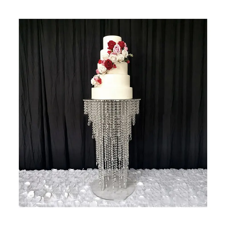 Ziyafet parti malzemeleri süslemeleri düğün masa için kristal kek standı Centerpieces