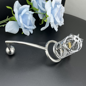 Dk bán chạy nhất kim loại nam chastity thiết bị với móc hậu môn chastity khóa quan hệ tình dục Cock Ring khóa quan hệ tình dục tình yêu lồng sản phẩm cho nam - Product Image 3