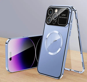 IPhone 15 için Premium Metal çerçeve kabuk Pro Max kılıf kapak ile 360 tam vücut koruma manyetik telefon kılıfı ekran ile - Product Image 5