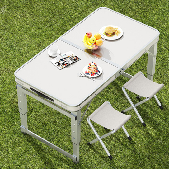 colorful 1.2m White Single Table + 2 Chairs