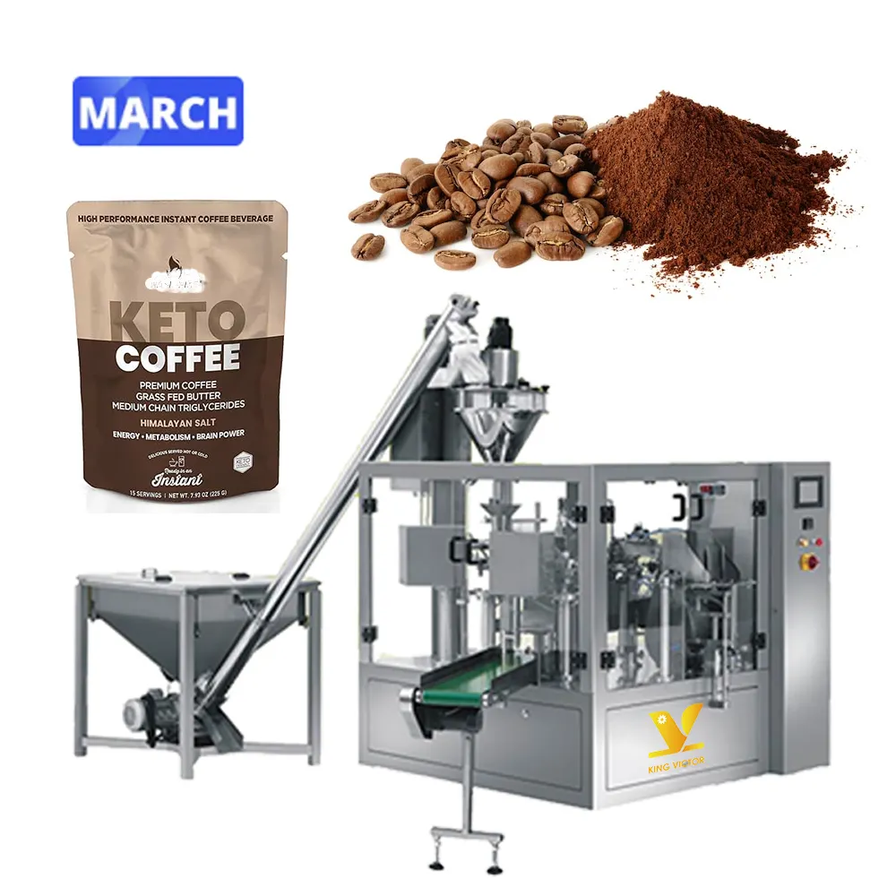 Automatic premade bag powder filling and sealing machine instant coffee powder packaging machine