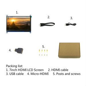 Raspberry Pi Pantalla táctil IPS de 7 pulgadas con compatibilidad HDMI Resolución de 1024x600 Módulo LCD tipo TFT