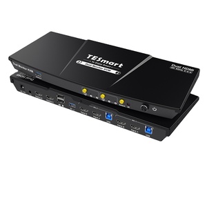 TESmart 2端口双显示器KVM开关HDMI 4K60Hz带USB 3.0扩展坞EDID，适用于2台电脑和2台显示器KVM开关 - Product Image 1