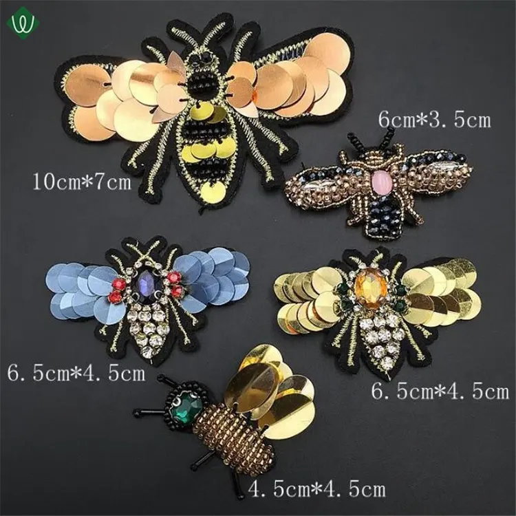 Diamante de imitación personalizado parche mariposa cuentas parche parches de lentejuelas de ropa