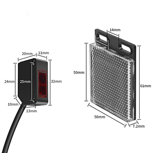 鏡面反射ビジョン光電センサー検出透明非透明物体レトロ反射光学フォトセンサー - Product Image 1