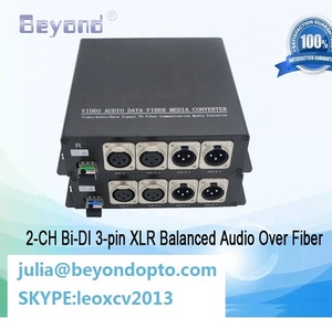2-ch Two-way XLR audio to fiber converter,broadcasting voice audio over a single SC/ST/FC/LC fiber - Product Image 2