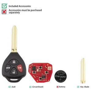 Arayüz XKTO22EN evrensel uzaktan anahtar 2nd nesil 4 düğme tel uzaktan anahtar Toyota tarzı düz VVDI Mini/anahtar aracı Max - Product Image 5