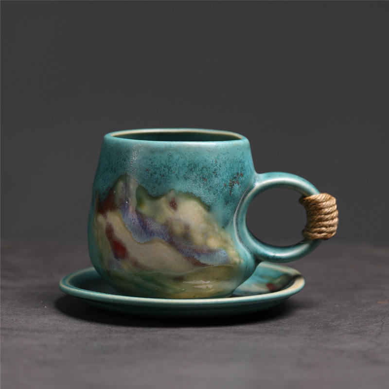 Tasse à café et soucoupe à oreilles rondes 236-d - vert - 300 ml
