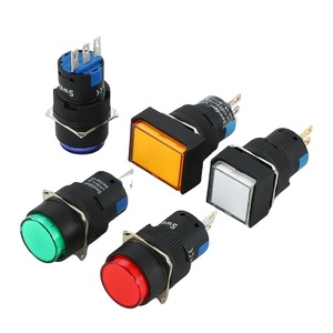 16mm LED Illuminated Round/<strong>rectangle</strong>/square Self-locking Momentary 5pin 8pin Plastic Start Stop Game Arcade <strong>Push</strong> <strong>Button</strong> <strong>Switch</strong> - Product Image 2
