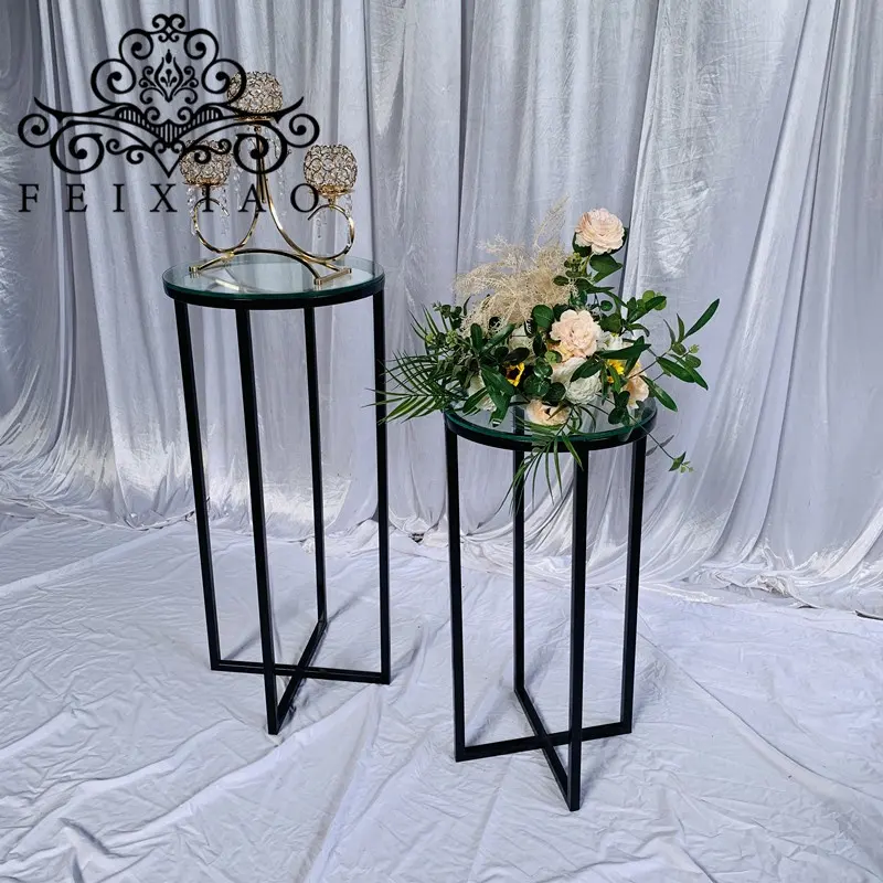 Pedestal de cristal para pastel, soporte de flores para boda, precio barato